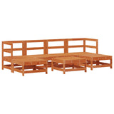 Garden Lounge Set 7 pcs Wax Brown Solid Pine Wood 3418110