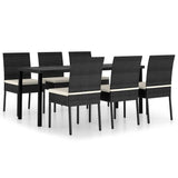 Outdoor Dining Set Black and Cream 3100399
