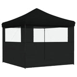 ZNTS Foldable Party Tent Pop-Up with 2 Sidewalls Black 4004927