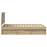 Bed Frame with Headboard Sonoma 120 x 190 cm Solid Pine Wood 3411039