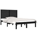 Bed Frame without Mattress Black 140x190 cm Solid Wood 3104592