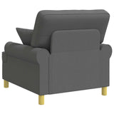 XL Armchair with Cushions Dark Grey Fabric 42043484