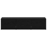 TV Cabinet with LED Black Oak 165 x 34 x 40 cm Engineered Wood 8006552