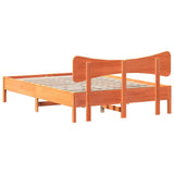Bed Frame without Mattress Wax Brown 120x190 cm Small Double Solid Wood Pine 3328252