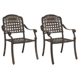Garden Chair 2 pcs Bronze 55 x 56.5 x 91cm Aluminium 42002370