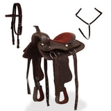 Western Saddle. Headstall&Breast Collar Real Leather 13" Brown 91351