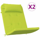 Chair Cushions Plain 2 pcs Bright Green 58 x 77 x 4.5 cm 361841