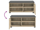 Hall Bench with Cushion with Shelf Sonoma Oak 80 x 38 x 46 cm 891506