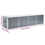 Garden Raised Bed Galvanised Steel 320x80x77 cm Grey 44844