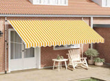 Manual Retractable Awning 400 cm Orange and White Stripes 43236