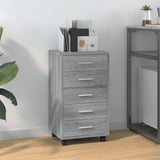 Drawer Cabinet with Castors Grey Sonoma Engineered Wood 342675