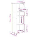 ZNTS Book Cabinet Smoked Oak 34x31x112 cm Engineered Wood 860287