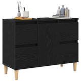 Bathroom Sink Cabinet Black Oak 80 x 33 x 60 cm Engineered Wood 862813