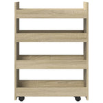 ZNTS Narrow Storage Trolley 4 Tier Sonoma Oak Engineered Wood 855261