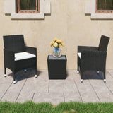 Garden Bistro Set Black, Cream White 3095933