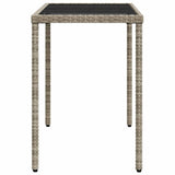 5 Piece Garden Dining Set with Cushions Light Grey Poly Rattan 365087