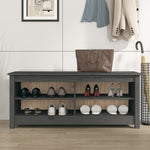 Shoe Bench Grey 110x38x45.5 cm Solid Wood Pine 813776