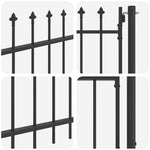 Fence Gate Grey 100 x 75 cm Powder coated steel 42008878