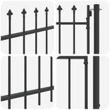 Fence Gate Grey 100 x 75 cm Powder coated steel 42008878
