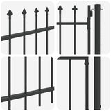 Fence Gate BOXTEL 103 x 124.5 cm Powder-Coated Steel Grey 42008878