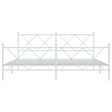 Metal Bed Frame without Mattress with Footboard White 180x200cm 376573