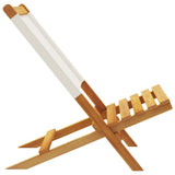 Folding Garden Chairs 8 pcs Cream White Fabric and Solid Wood 3214639