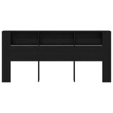 Headboard Cabinet with Shelf Black Oak 220 x 18.5 x 102.5 cm 862092