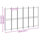 6-Panel Room Divider Beige 300 x 180 cm Fabric 42039218