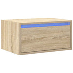 ZNTS Wall-mounted Bedside Cabinet with LED Lights Sonoma Oak 860215