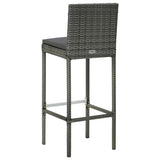 5 Piece Garden Bar Set with Cushions Poly Rattan Grey 3095448