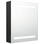 ZNTS LED Bathroom Mirror Cabinet Black 50x14x60 cm 326480