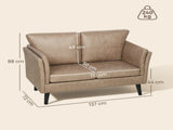 Two-Seater Leathaire Sofa - Light Brown T3398P424902