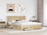 Bed Frame with Drawer Sonoma Oak 140 x 200 cm Engineered Wood 3409989