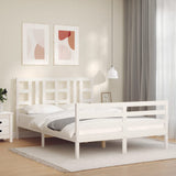 Bed Frame without Mattress White King Size Solid Wood 3193927