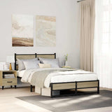 Metal Bed Frame without Mattress Sonoma Oak 120x200 cm 4017270