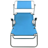 Outdoor Sunbed Blue Powder-coated steel, fabric Standard Foldable 310336