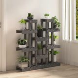 Plant Stand Grey 104.5x25x109.5 cm Solid Wood Pine 822094