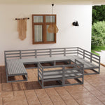 ZNTS 11 Piece Garden Lounge Set Solid Pinewood 3076211