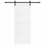 Sliding Door 86 x 211 cm Engineered Wood White and Black 3449890
