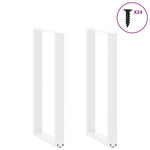 ZNTS Coffee Table Legs U-Shaped 2 pcs White 50x cm Steel 4013233