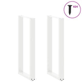 ZNTS Coffee Table Legs U-Shaped 2 pcs White 50x cm Steel 4013233