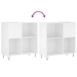 Record Cabinet White 84.5x38x89 cm Engineered Wood 831772