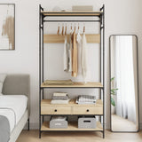 Wardrobe with Drawers Sonoma Oak 89x39x184.5 cm Engineered Wood 838954