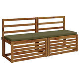 2-Piece Bench Cushions SOEST 2 pcs 100% Polyester Olive Green 949023