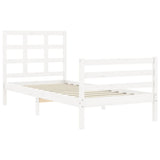 Bed Frame without Mattress White 90x200 cm Solid Wood 3193972