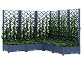 Garden Planter with Trellis Blue Grey 120x120x121.5 cm PP 318256