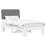 Bed Frame with Upholstered Headboard Light Grey 100 x 200 cm 877373