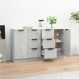 Sideboards 2 pcs Concrete Grey 60x30x70 cm Engineered Wood 3115791