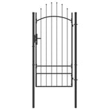 Garden Gate with Lock Woerden Grey 200 x 100 cm Steel 42008901