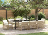Garden Dining Set 9 pcs Beige Poly Rattan 3380636